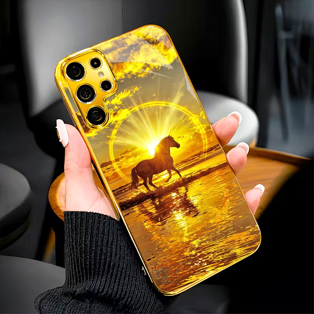 Schutzhülle Atmosphere High-End Galvanisiertes Glas Handyhülle für Samsung Galaxy S26 S25 S24 S23 S22 S21 FE, Ultra, Plus