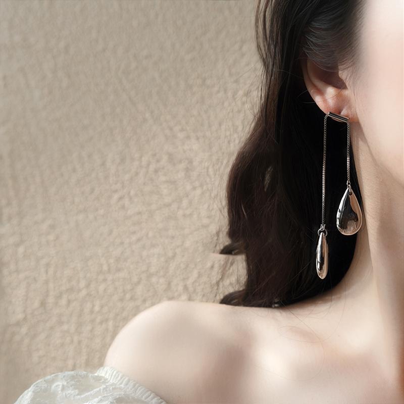 European and American Exaggerated Metal Droplet Pendants Long Tassel Earrings 2026 Fashion Jewelry Accessories For Women or Girl