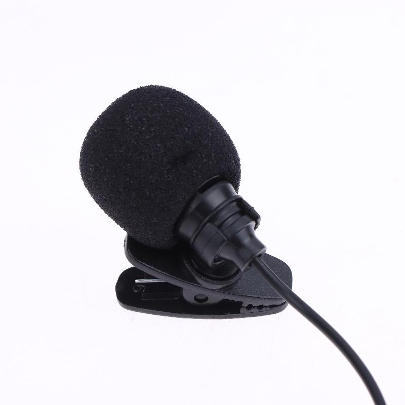 Black Hands-free Condenser Clip-on Lapel Mic 1.5 Meters Mini Portable Lavalier Wired 3.5mm Microphone For Phone And Laptop