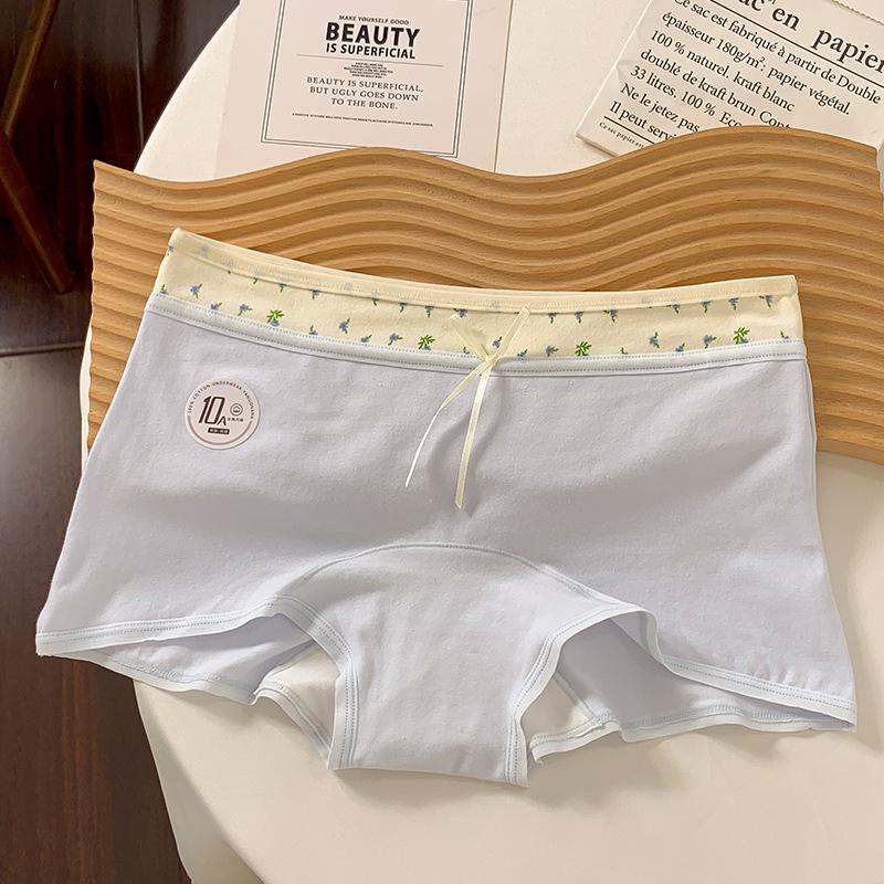 

Женские бамбуковые трусы-боксеры большого размера с антибактериальным эффектом, удлиненной ластовицей и высокой эластичностью M (40-55 kg) синий