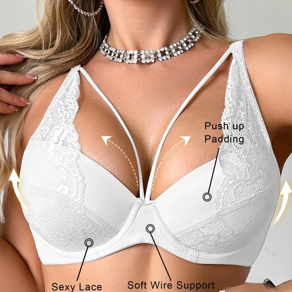 Sexy Lace Cross-strap Hot-selling Underwire Bra European and American Push-up Underwear