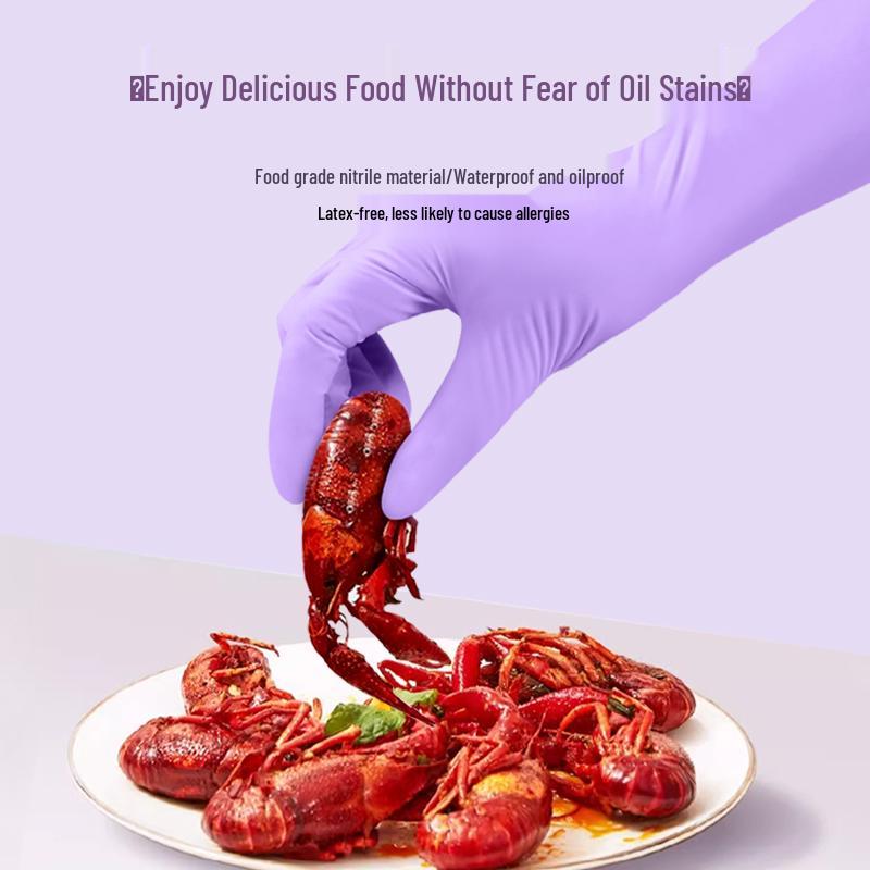 12-inch Durable Nitrile Dishwashing Gloves - Latex-Free, Waterproof, Food-Grade, Disposable for Kitchen Cleaning