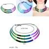Multi Layer Metal Collar Necklace With Gradient Design For Fashion Statements