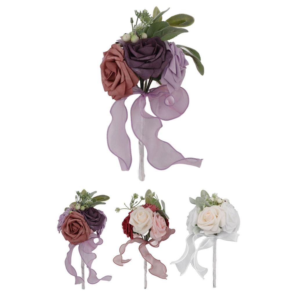 Romantic Rose Bridal Wedding Bouquet Artificial Silk Flowers Fake Flowers Bridesmaid Bouquet Home Pa