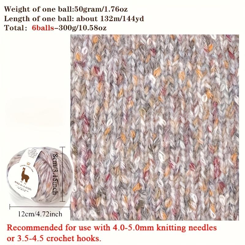 6 Hair Yarn (Wool) - Soft Warm Winter Knitting & Crochet Thread Suitable for Sweaters Hats Gloves Wine300g Total