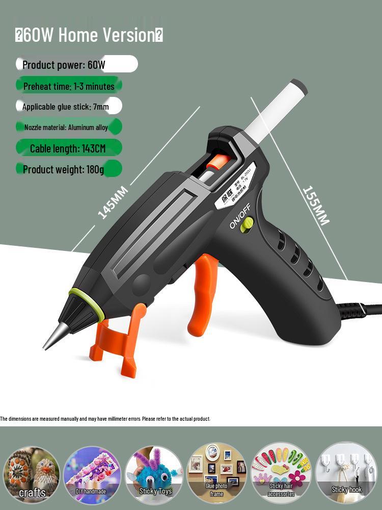 Compact High Viscosity Hot Melt Glue Gun with 7-11mm Glue Sticks