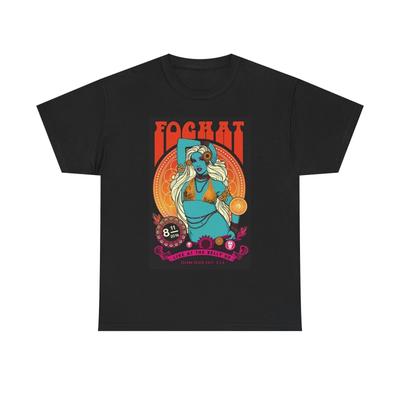 FogHat Tshirt Vintage Rock Poster Retro 70s Woodstock Unisex Heavy Cotton Tee Y