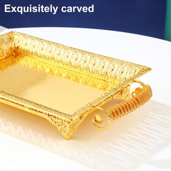 Elegant Retro Fruit Tray Portable Non-slip Decorative Snack Plate for Desktop