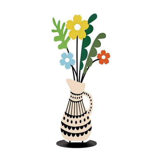 Modern Farmhouse Accents Metal Vase Silhouette Tabletop Decor, Sculptures Desktop Ornaments, Living Room Table Decor Creative Shape Decorations