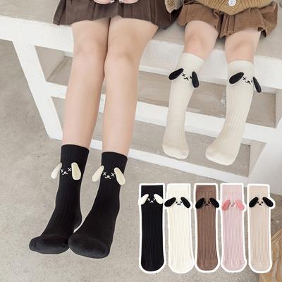 Children Baby Girls Knee High Long Socks Cotton Cute 3D Dog Ear Socks Kid Spring Clothing for Boy Girl Toddler Cartoon Stockings