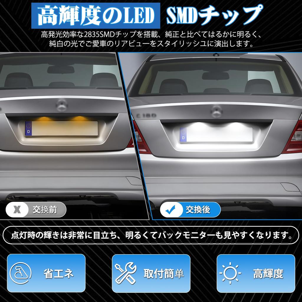 GemPro LED License Lamp for Mercedes Benz C-Class W204 E-Class W212 W207 S-Class W221 CL Class W216