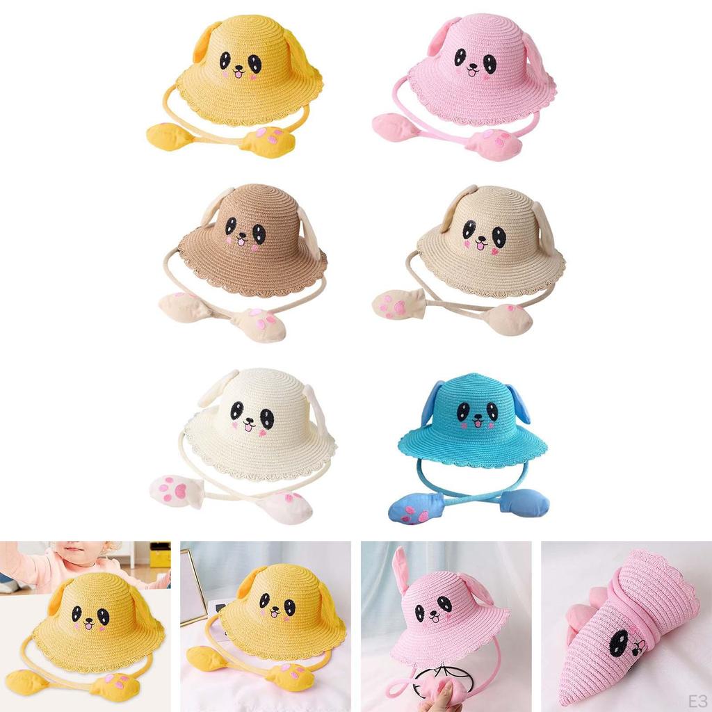 Baby Caps Bunny Hat Fishing Outdoor Portable Cartoon Beach Panama Cap Ears Accessories