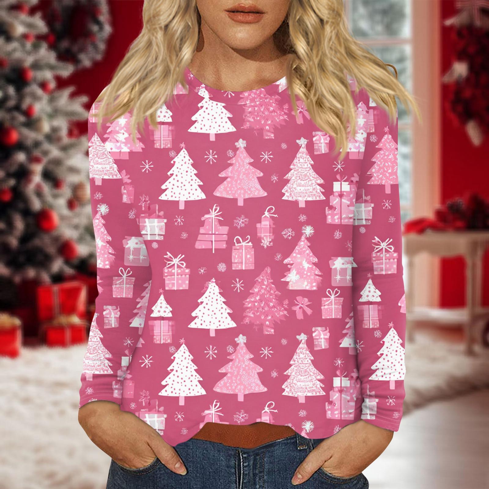 

Женский повседневный топ с длинным рукавом и принтом, с круглым вырезом XL арбуз красный