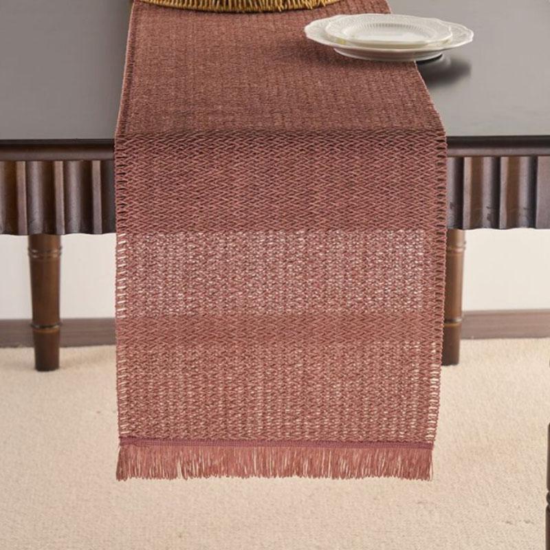 

Пасторальная Однотонная Плетеная Дорожка на Стол Декоративная для Журнального Столика ТВ-Тумбы Длинное Покрытие для Дома Уютный Декор для Столовой Банкета Вечеринки 33x140cm