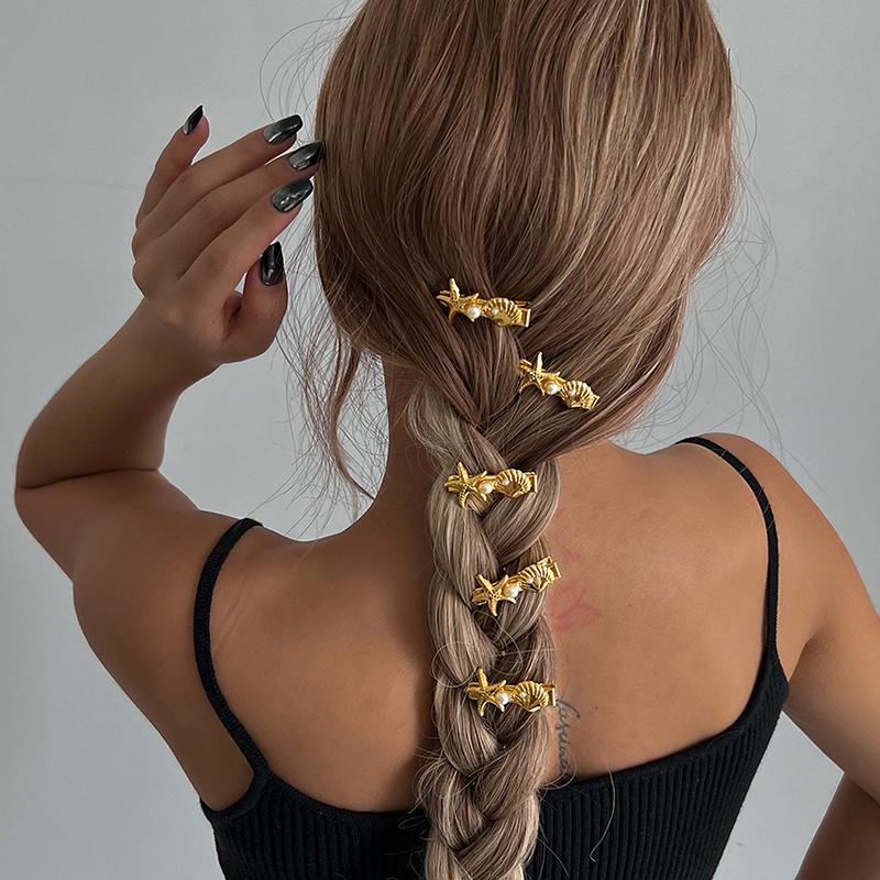1/2Pcs Starfish Shell Conch Metal Hair Claw Clips For Women Hair Accessories Marine Style Headpiece Fancy Jewelry Gifts