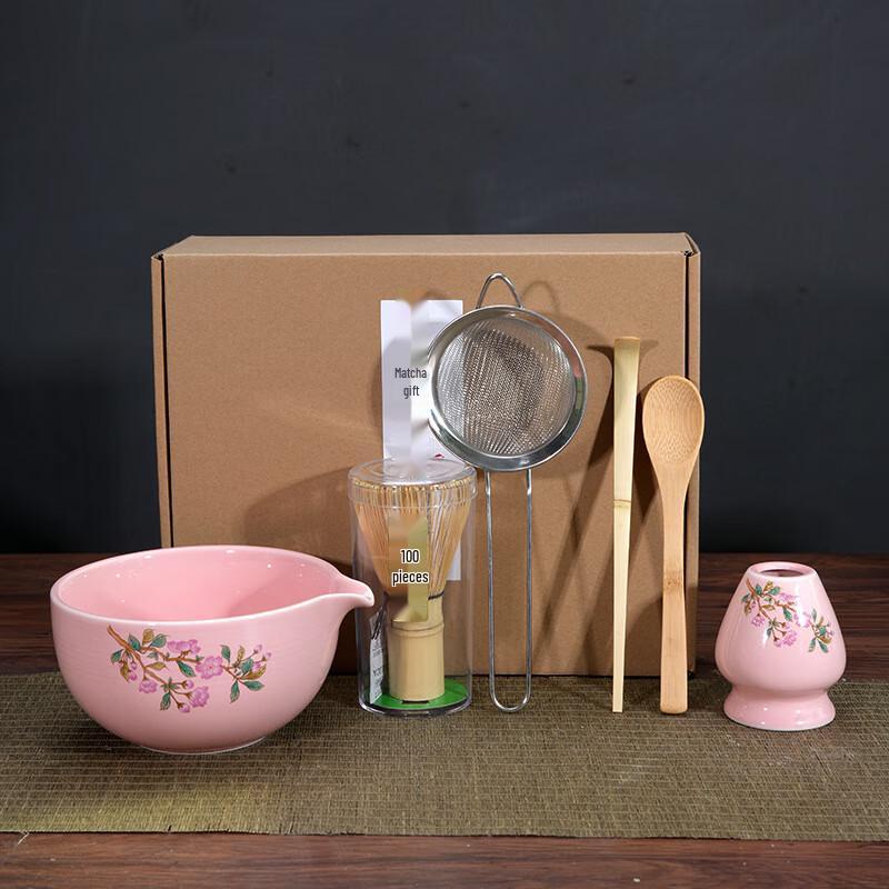 Japanese Matcha Tea Ceremony Set - Cherry Blossom Pink