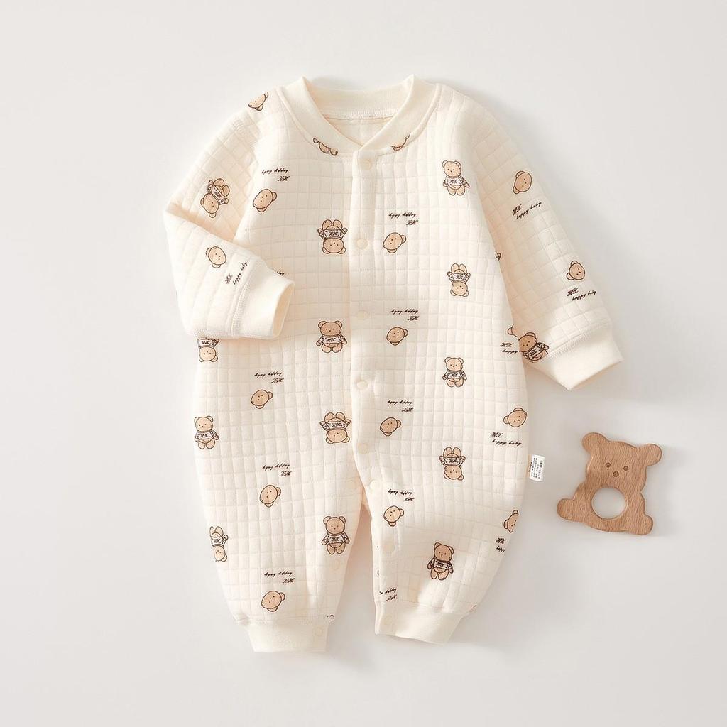 Quilted Baby Jumpsuit: Warm Winter Romper & Thicken Air Cotton Pajamas