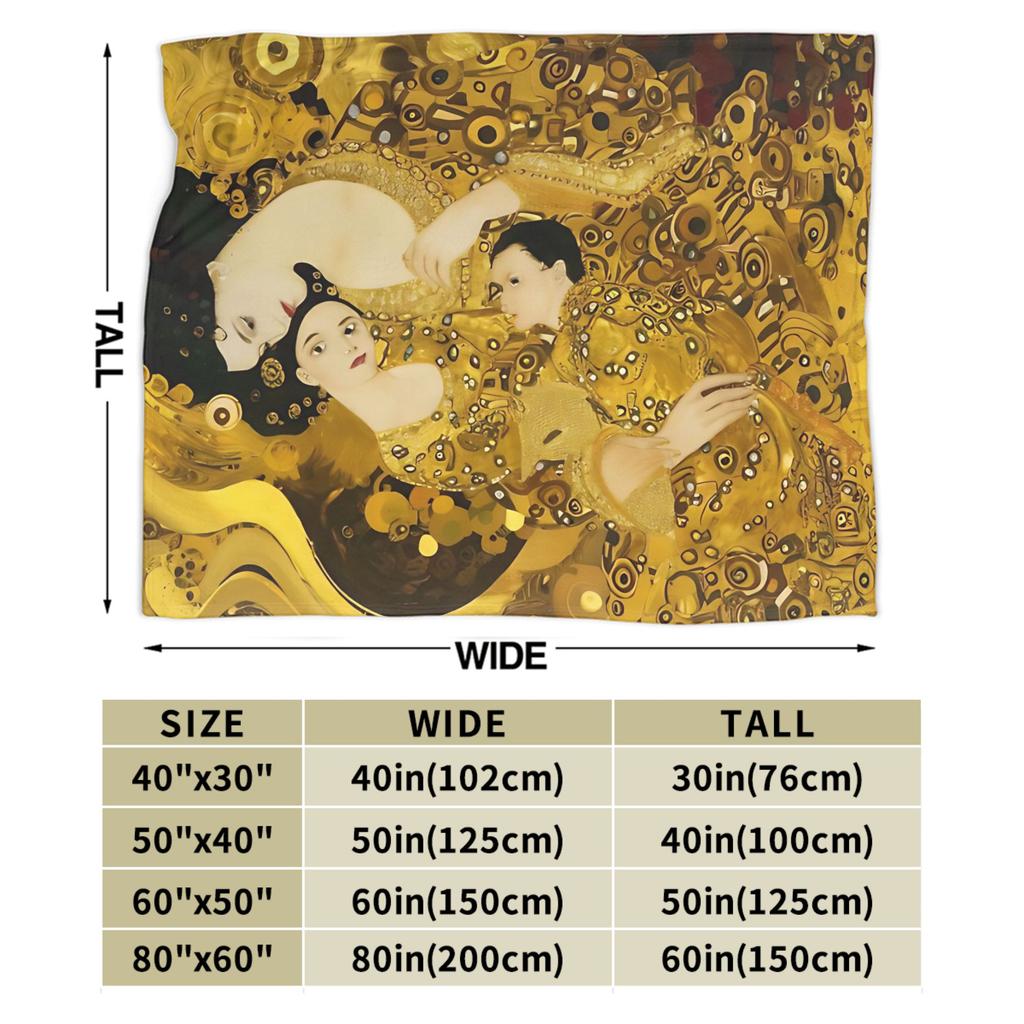 Timeless Maternal Bond-Inspired by Gustav Klimt Mother And Child Blanket Winter Decorative Living Room Novelty Bedspread