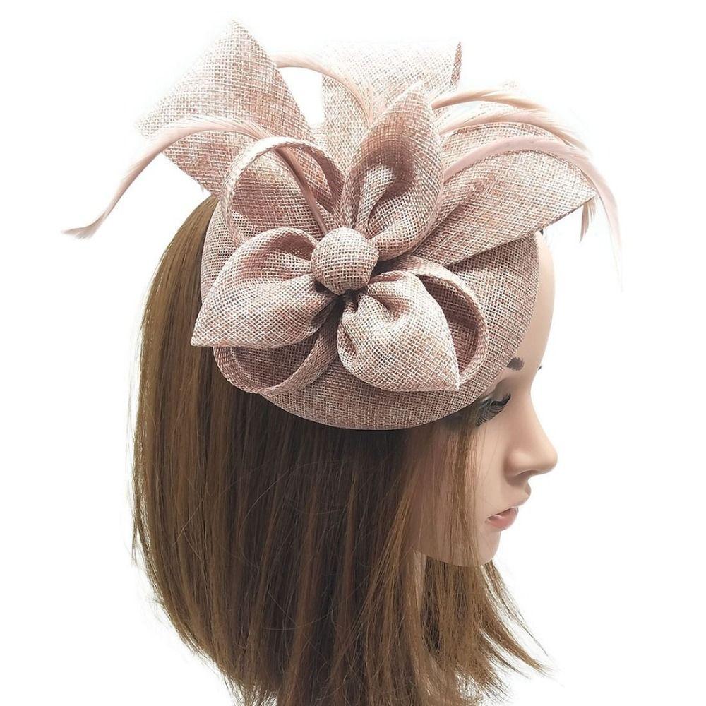 Solid Color Bride Headband Hepburn Style Wedding Headdress Fascinator Headpiece  Wedding Party