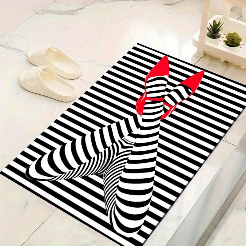 

1pc Red High Heels Pattern Area Rug, Anti Slip Non Shedding Stain Resistant Carpet 60cm by 90cm