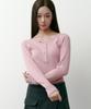 Solteuaenchokollis Ribbed Henley Neck Long Sleeve T-Shirt Pink 4W2511001