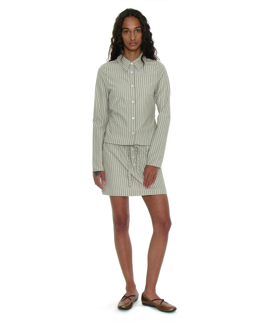 Partimento Woman Pwc Easy Mini Skirt_Green Stripe