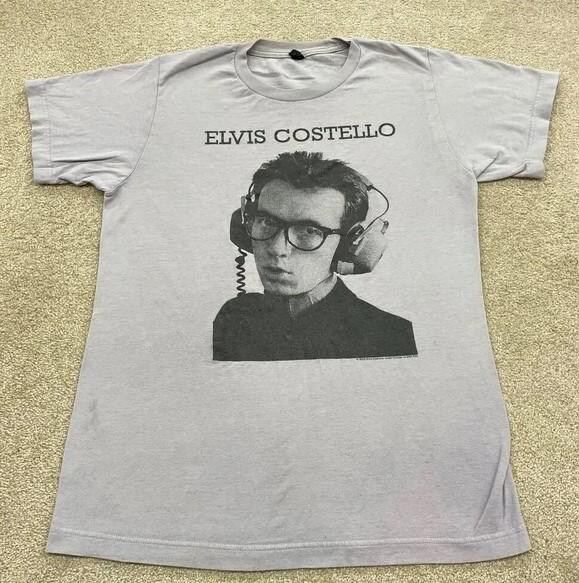 Remake Elvis Costello T Shirt unisex grey shirt remake shirt Unisex T-Shirt L