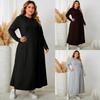 Abito Casual con Cappuccio da Donna Taglie Forti Autunno Aderente in Vita A-line