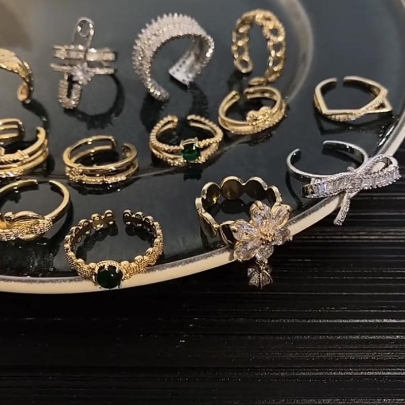 European and American Ins Style Open Ring Women's High-end Pearl Index Finger Ring Niche Design Hand Jewelry Wholesale