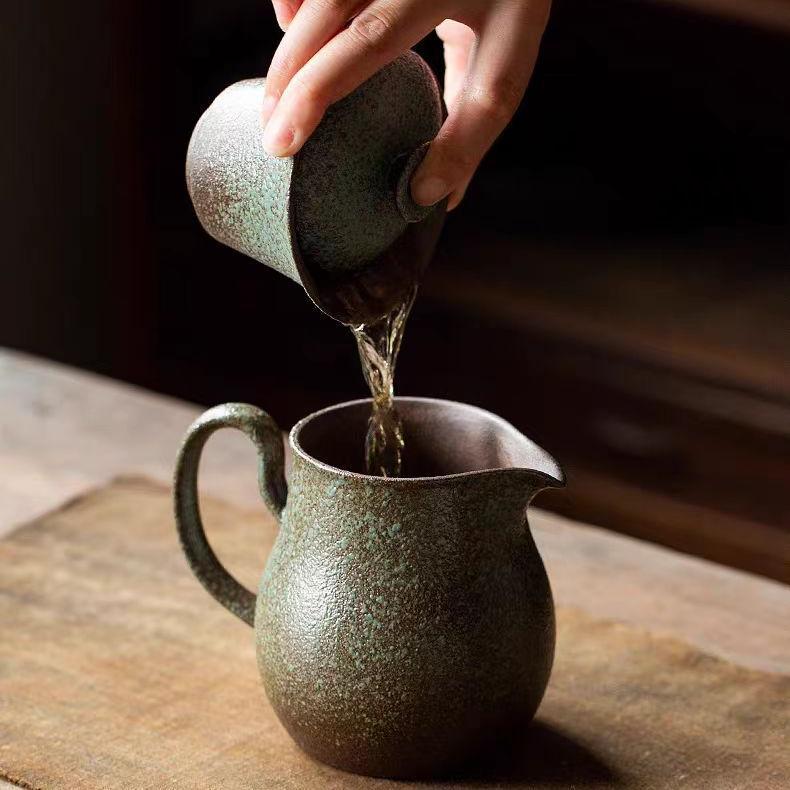 Fırın Değişimi Seramik Filtre Fincanlı Retro Seramik Pour Over Kahve Demleme Seti