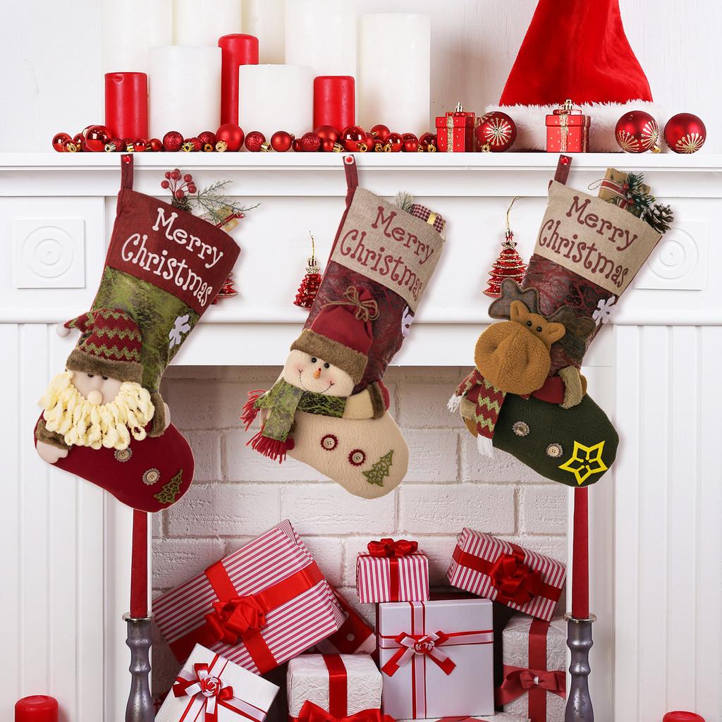 Leather Stylish Highend Christmas Stocking Perfect For Snowman And Reindeer Themed Decor Holiday