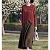 Women's New 2026 Irregular Knit Sweater & Chinese Style Frog Button Skirt Set - Spring & Autumn Collection