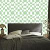 Casual checkerboard wallpaper white and mint for living room and bedroom 50x1000