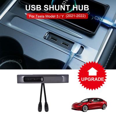 Intelligente Dockingstation für Tesla 27-W-Schnellladegerät, USB-Shunt-Hub für Modell 3 2022, Modell Y, Zentralsteuerungssplitter