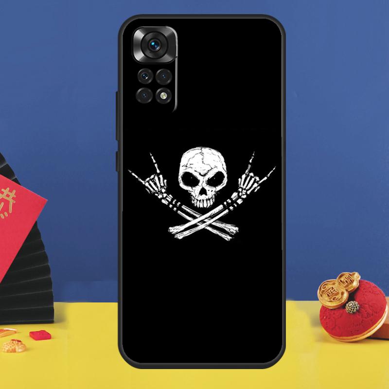 Skeleton Middle Finger Phone Case For Xiaomi Redmi Note 14 Pro 12 11 9 10 13 15 Pro Plus 10C 12C 13C 14C 15C Cover
