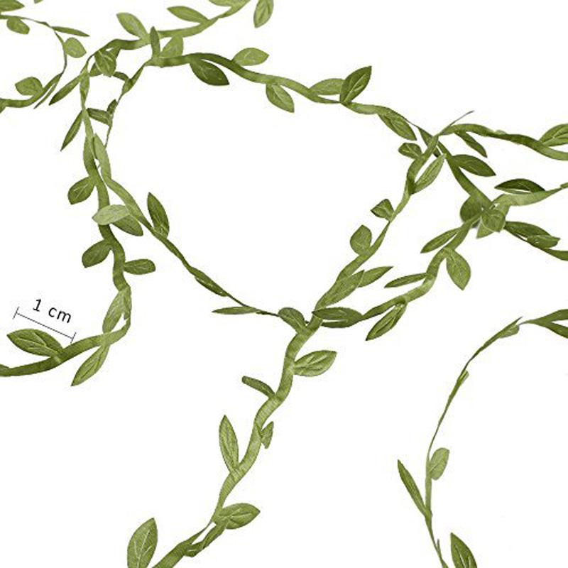 40M Artificial Vines Fake Hanging Plants Leaf Ribbon Trim Simulation Foliage Rattan Wedding Party Wreath DIY Craft Decoration