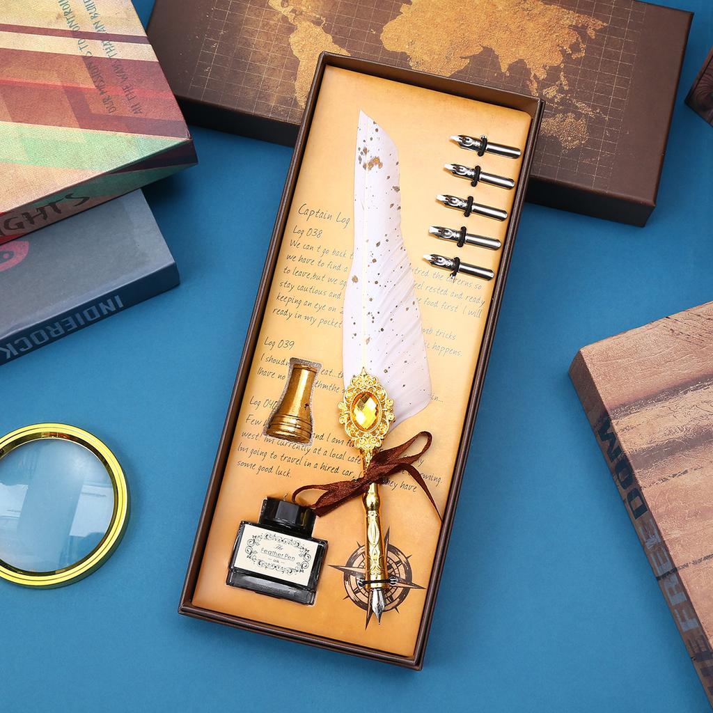 Magic Gem Quill Retro Dipping Pen Set Men'S And Women'S Birthday Gifts Graduation Gifts