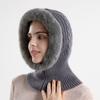 Chapeau tricoté en peluche pour femmes, résistant au froid, col épais, une pièce, couverture de Protection des oreilles chaude, automne et hiver
