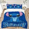Stitch'S Blue Adventure Print 3Pcs Bedding Setduvet Cover With 2 Bedropillowcase Home Birthday Gift