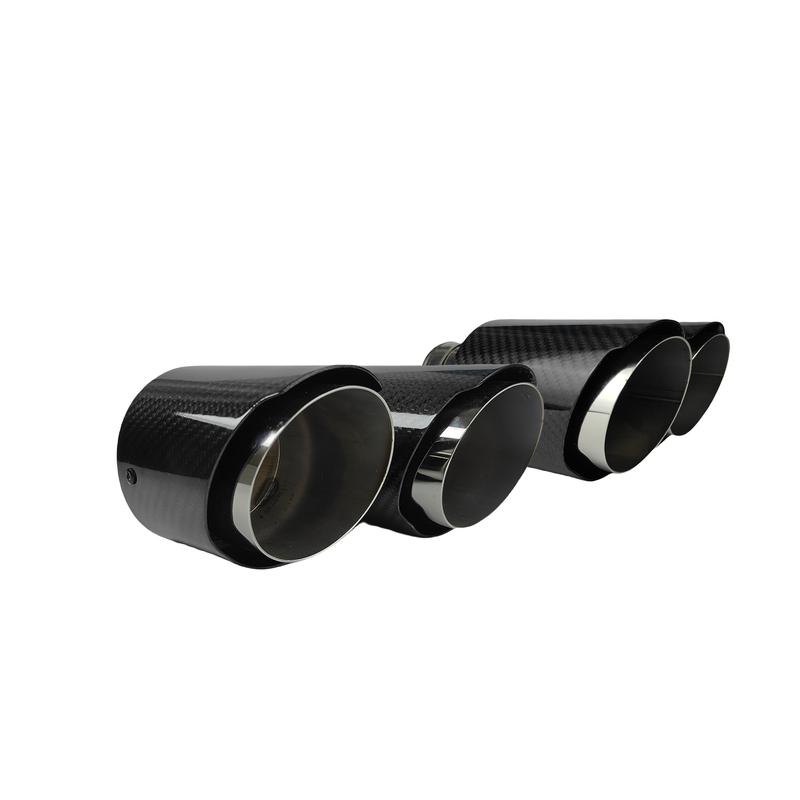 1 Pcs Universal Car Carbon Fibre Tail Throat Length Burnishing Y-Shaped Double Out Twill Glossy Exhaust Muffler Tip