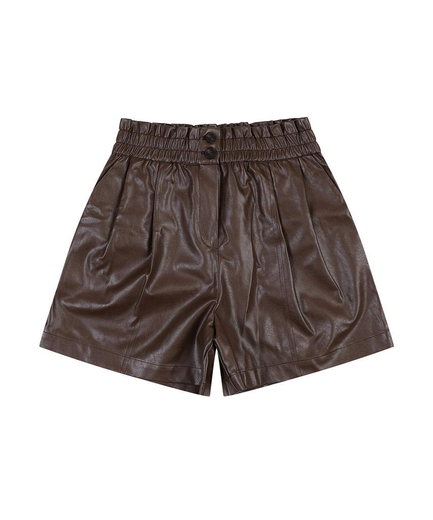 VANAKE Frill Elastic Leather Shorts_Vb2Yslud03Z