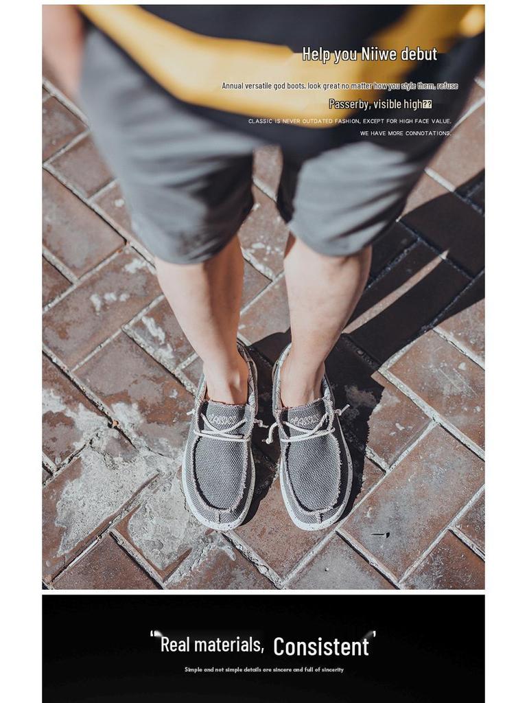 Men’s Plus-Size Canvas Casual Loafers - European Style Driving Shoes