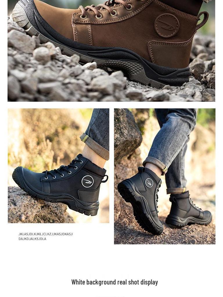Men's Lightweight Steel Toe Water-Resistant Work Shoes - Anti-Smash, Anti-Puncture, Comfortable for Long Standing.