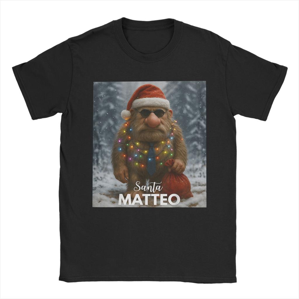 Matteo Matteooo Italian Brainrot Christmas Santa Claus T-Shirt Mens T-Shirts Summer Crewneck Tees Hot Sale Oversized Clothes