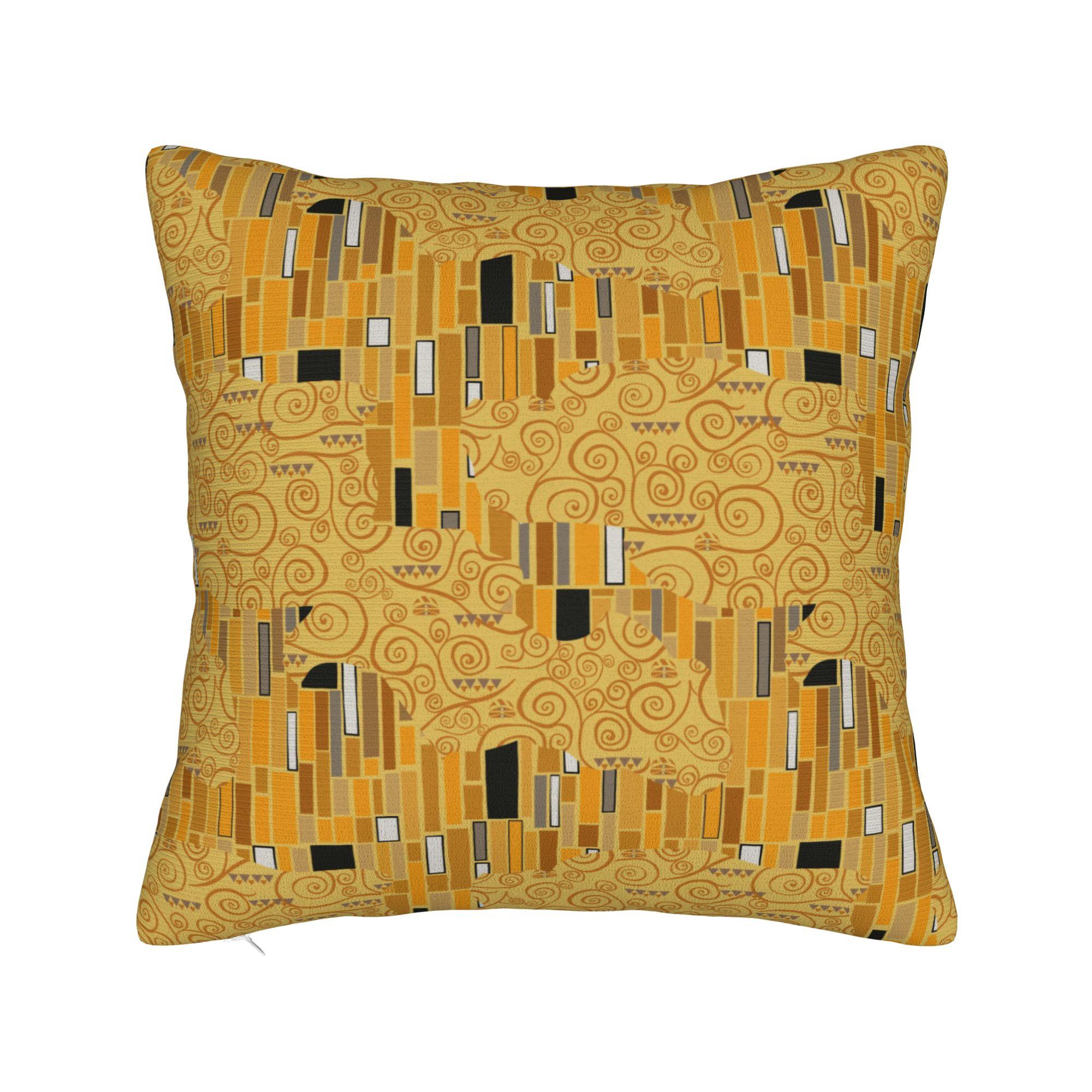 

Gustav Klimt Inspired Abstract Art Pillowcase Merch Printing Cushion Cover Throw Pillow Cover Zippered Multi-Size 12x12in 30X30cm