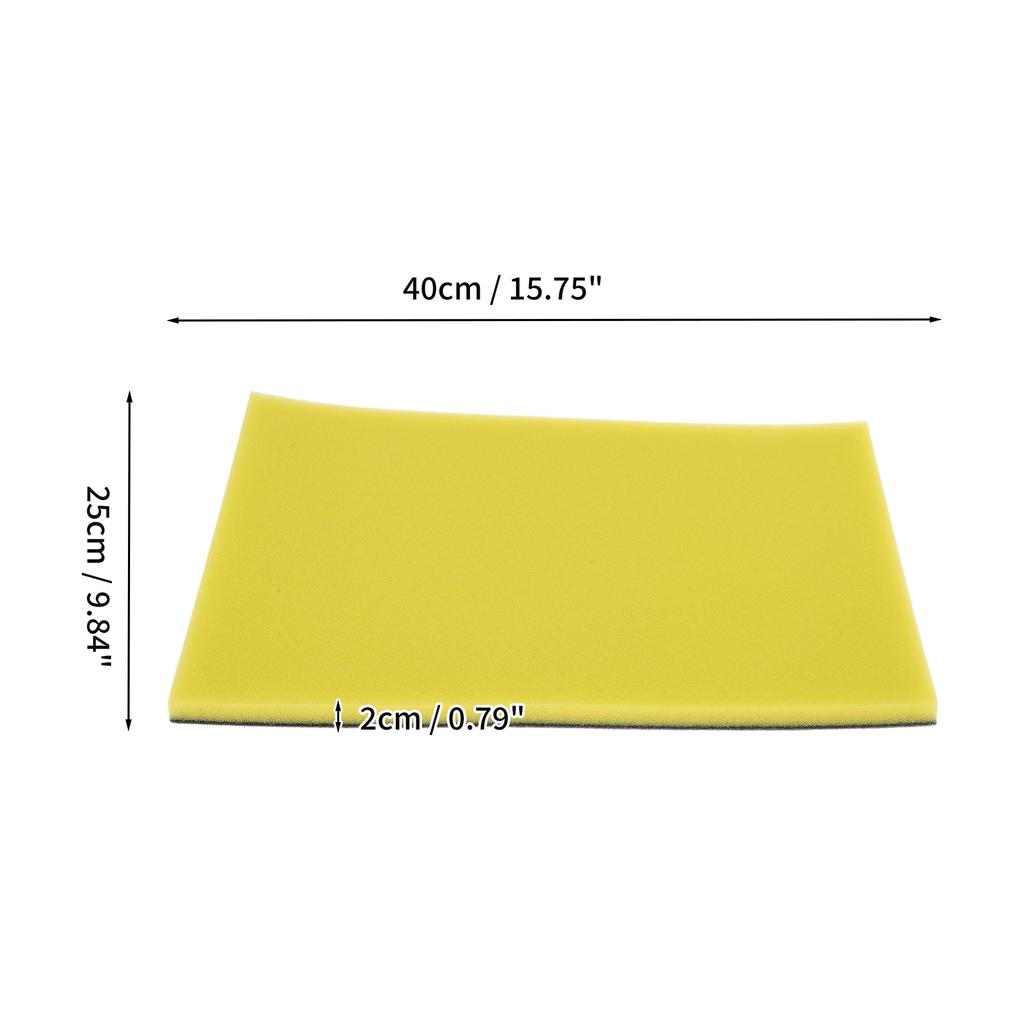 BULLSPANN Motorcycle Air Air Filter Foam Pad Cut to Use 20mm 400x250mm Black Yellow