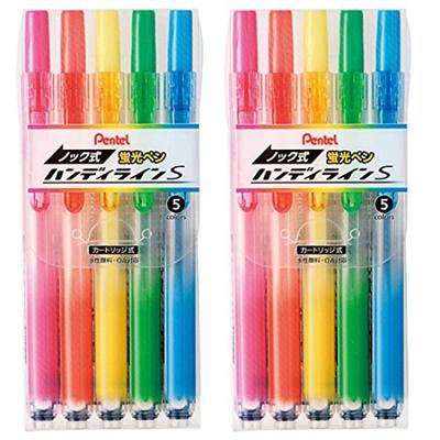 Pentel Textmarker Druckknopf Typ Handy Line 5er Farbset [2 Stück]