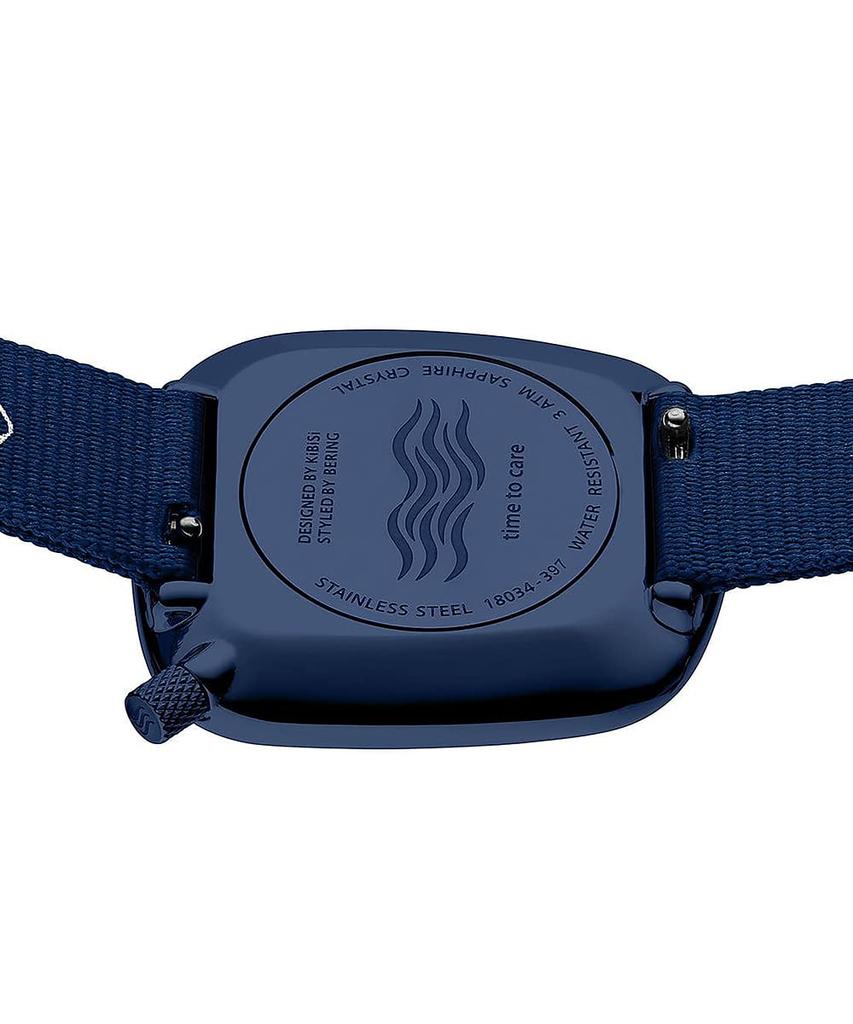 BERING Pebble 18034-397 unisex watch blue stainless steel mesh strap sapphire glass