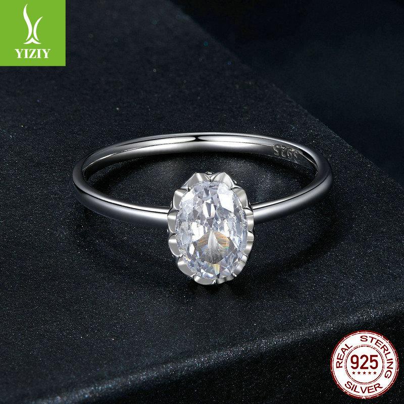 Bright Beauty One Carat Mozzarella Diamond Ring Wedding Ring, Light Luxury Temperament S925 Sterling Silver Ring
