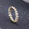 S925 Sterling Silver Wave Z-Shape Zircon Inlaid Fashion Ring for Women